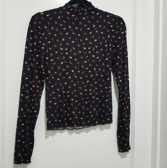 Floral Print Mockneck Crop Top - Picture 3 of 6